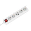 Przedłużacz 5 gniazd 3m typu niemieckiego z przełącznikiem (3x1,5mm) Rebel biały